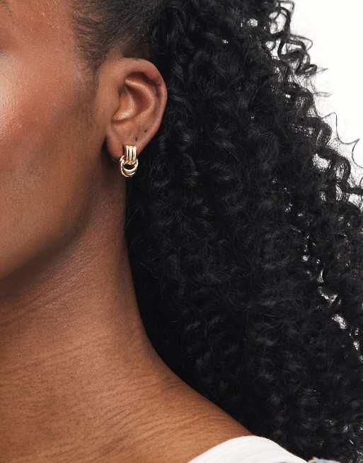 DESIGN Mini Doorknocker Earrings In Gold Tone