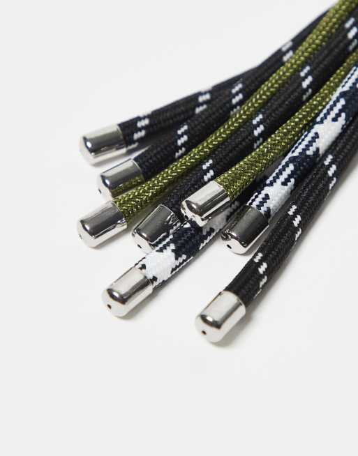 DESIGN Mixed Cord Keyring Bag Charm - KHAKI