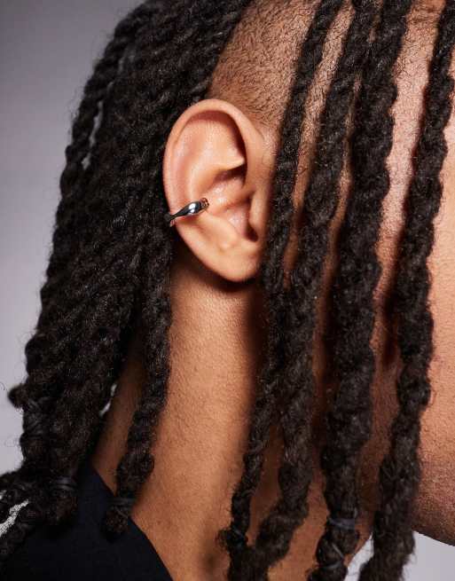 DESIGN Molten Ear Cuff In Silver Tone
