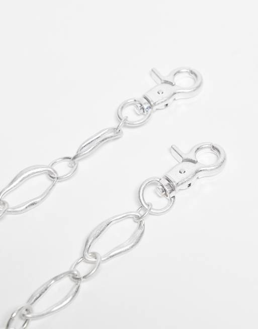 DESIGN Molten Link Jeans Chain In Silver