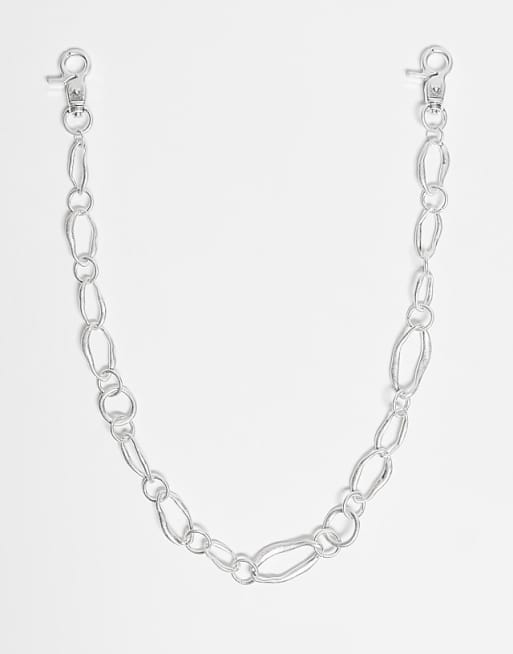 DESIGN molten link jeans chain in silver