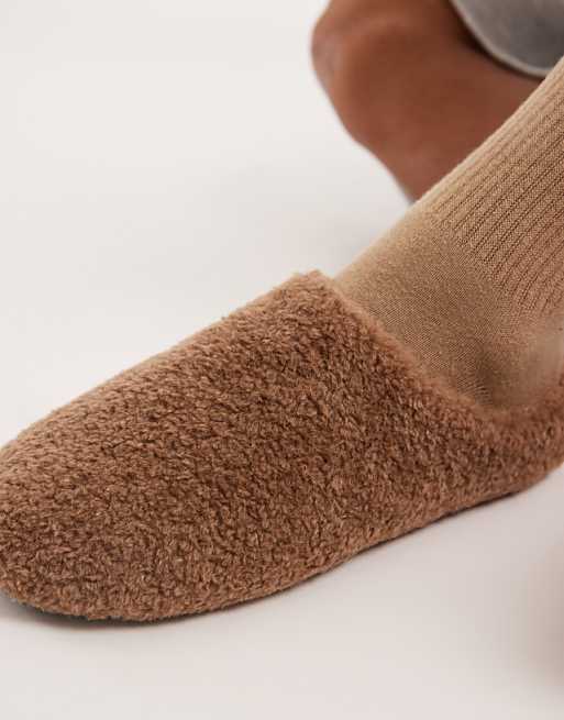 DESIGN Mule Slippers In Tan Borg