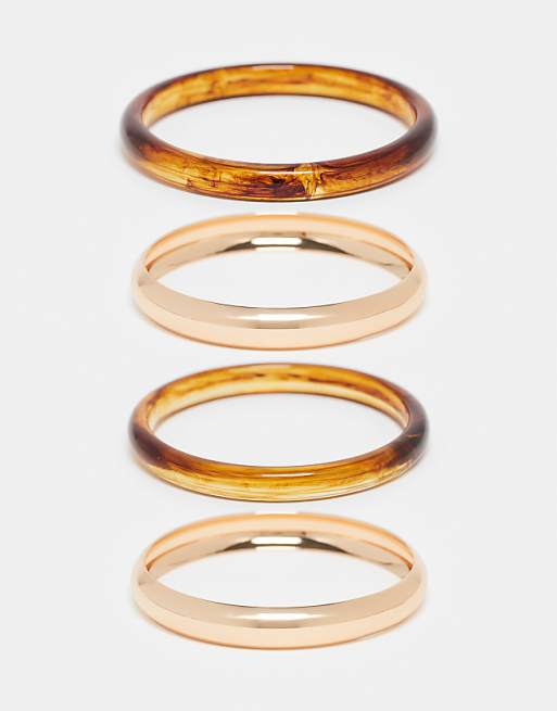 DESIGN multi pack bracelet in gold tone
