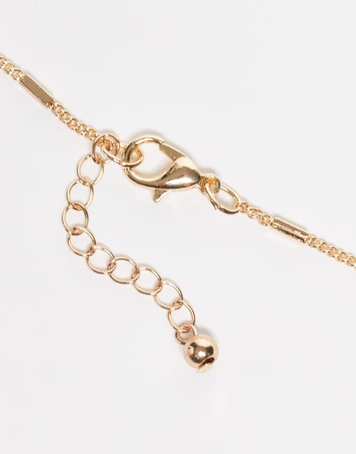 DESIGN Multi-pack Bracelets With Fine Chains And Charm Drop Details In Gold Tone