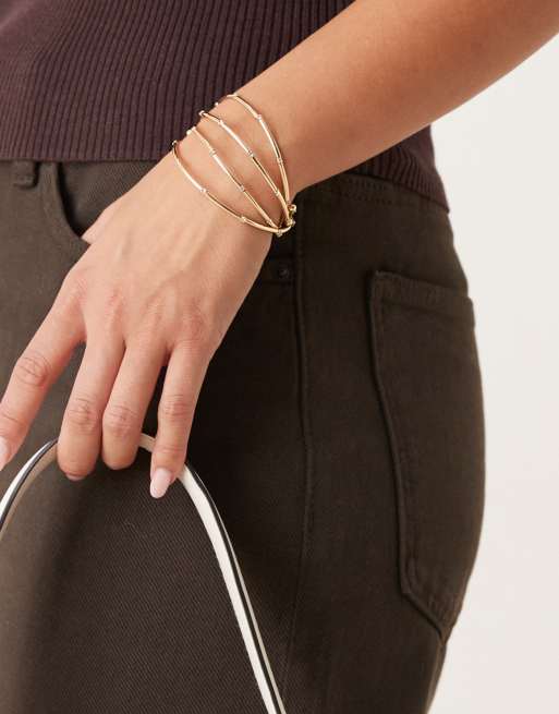 DESIGN Multi-row Stretch Bracelets In Gold Tone