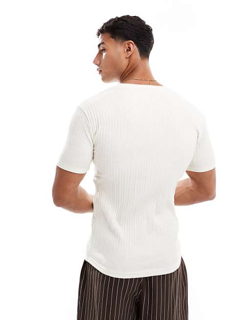 DESIGN Muscle Boxy T-shirt In Cream