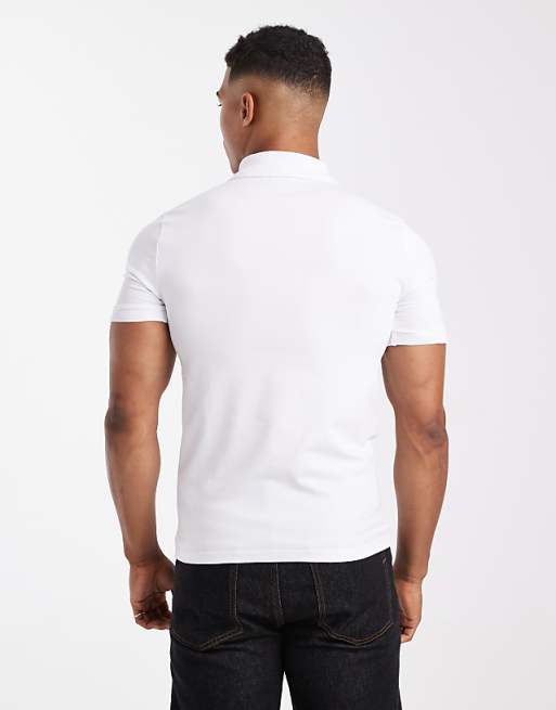 DESIGN Muscle Fit Polo In White