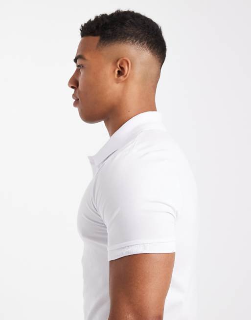 DESIGN Muscle Fit Polo In White