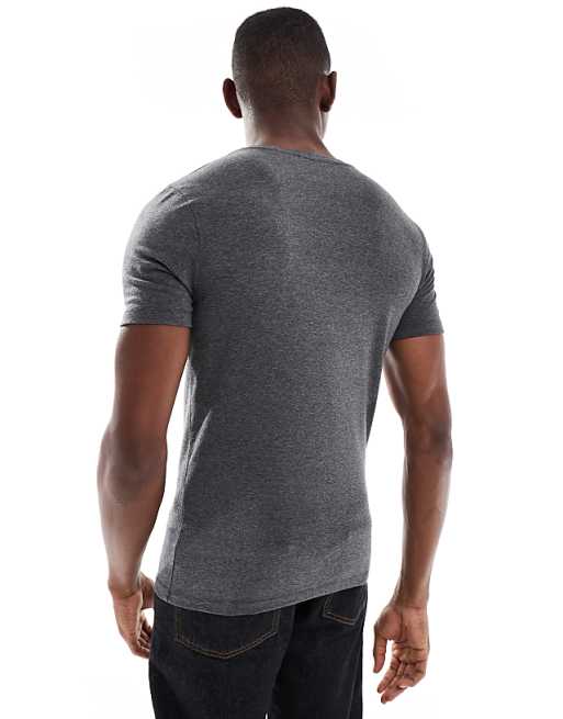 DESIGN Muscle Fit T-shirt In Charcoal