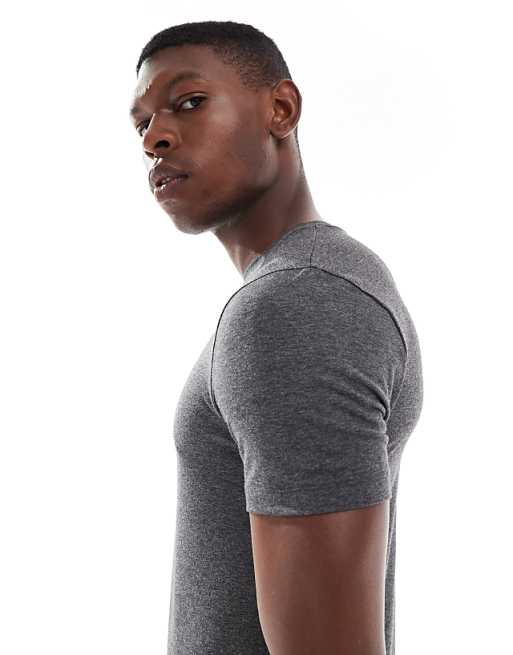 DESIGN Muscle Fit T-shirt In Charcoal