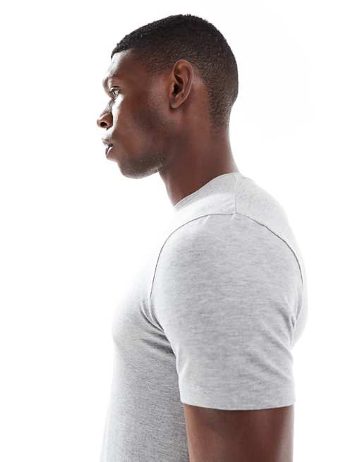 DESIGN Muscle Fit T-shirt In Light Grey