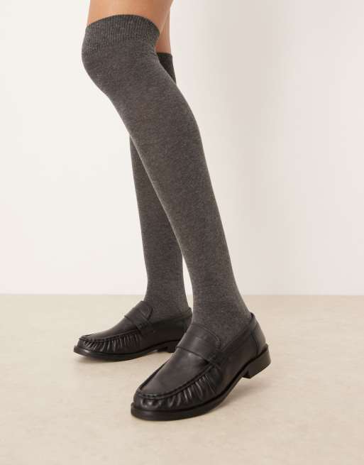 DESIGN Over The Knee Socks In Grey