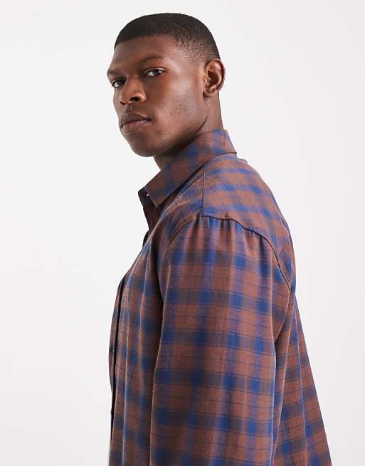 DESIGN Overshirt With Pockets In Brown Check