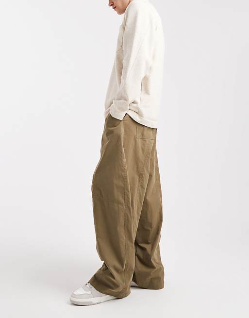 DESIGN Oversized Baggy Trousers In Khaki