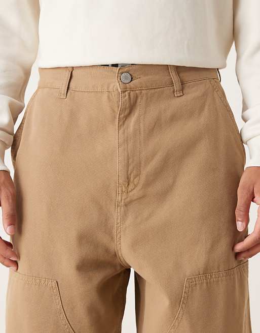 DESIGN Oversized Baggy Trousers In Tan With Carpenter Details