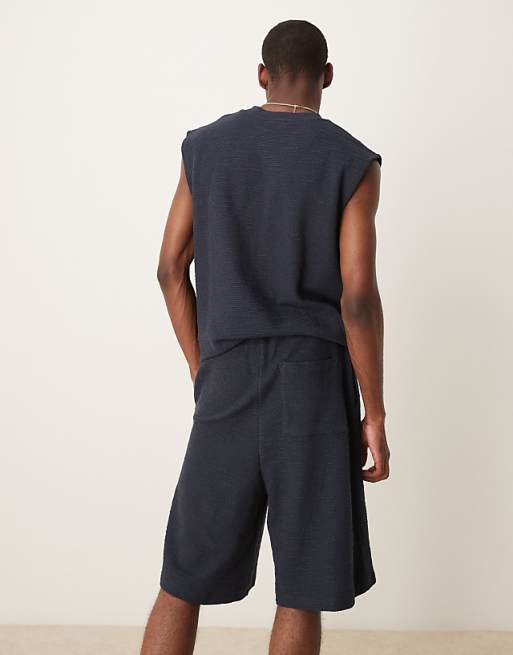 DESIGN Oversized Bermuda Shorts In Navy