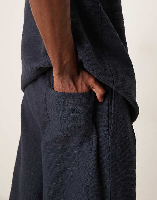 DESIGN Oversized Bermuda Shorts In Navy