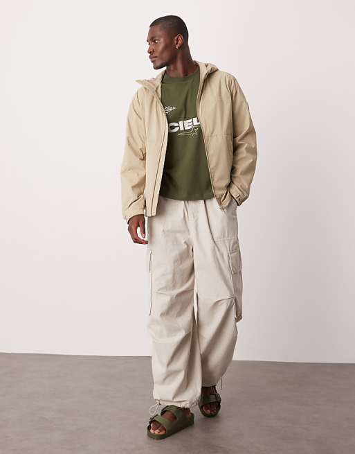 DESIGN Oversized Boxy Dropped Shoulder T-shirt With Print Detail In Khaki