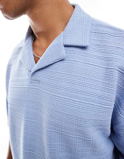DESIGN Oversized Boxy Polo In Light Blue