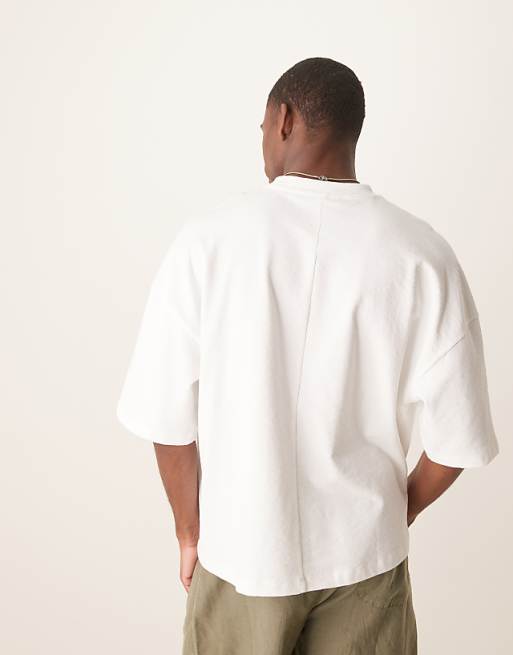 DESIGN Oversized Boxy Printed T-shirt In White