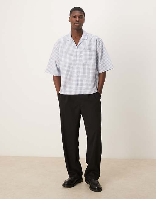 DESIGN Oversized Boxy Shirt In Blue Check