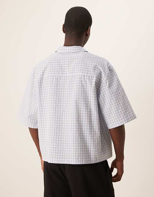DESIGN Oversized Boxy Shirt In Blue Check