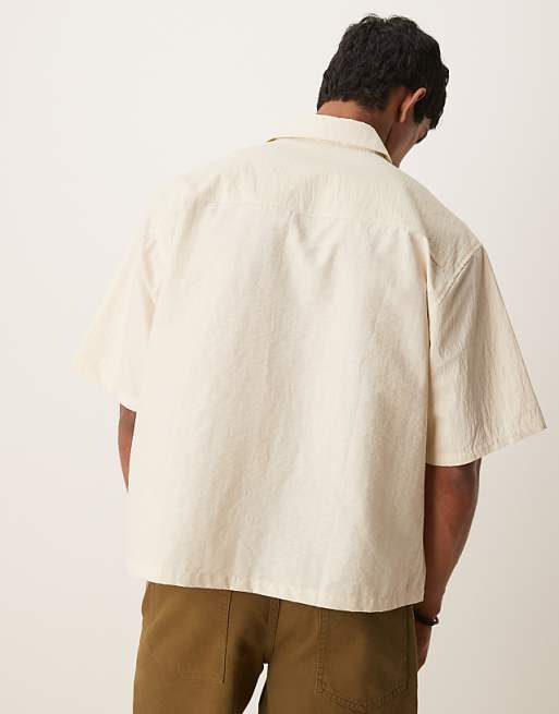 DESIGN Oversized Boxy Shirt With Print In Ecru