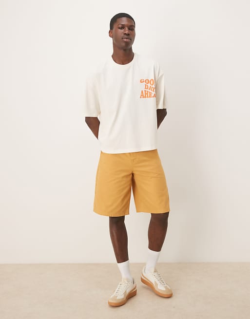 DESIGN Oversized Boxy T-shirt In Off White With Back Print