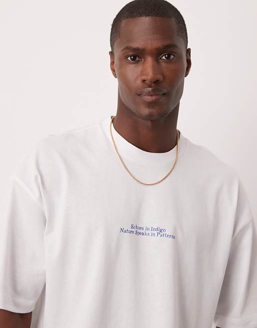 DESIGN Oversized Boxy T-shirt With Placement Print In White