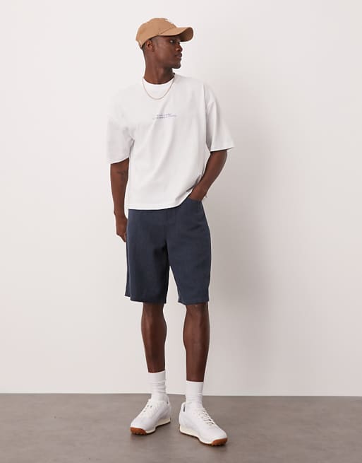 DESIGN Oversized Boxy T-shirt With Placement Print In White