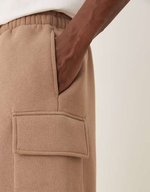 DESIGN Oversized Cargo Short In Beige