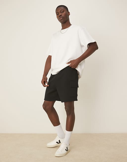 DESIGN Oversized Cargo Short In Black