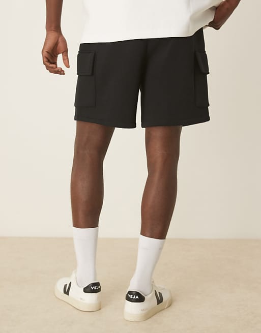 DESIGN Oversized Cargo Short In Black