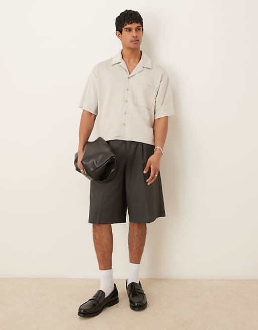 DESIGN oversized co ord in beige scuba