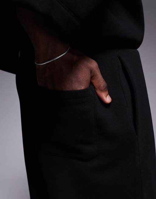 DESIGN Oversized Co-ord Shorts In Black