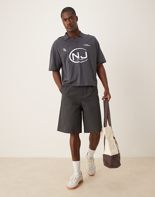 DESIGN Oversized Dropped Shoulder T-shirt With Graphics