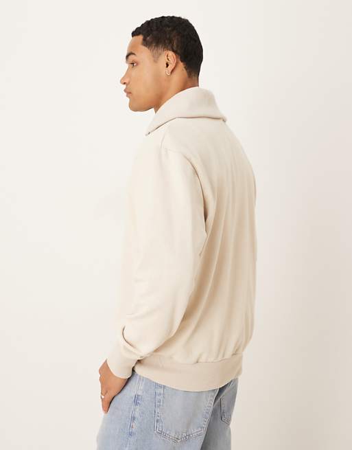 DESIGN Oversized Funnel Neck Sweatshirt In Stone