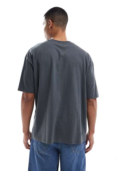 DESIGN Oversized Graphic T-shirt In Washed Black