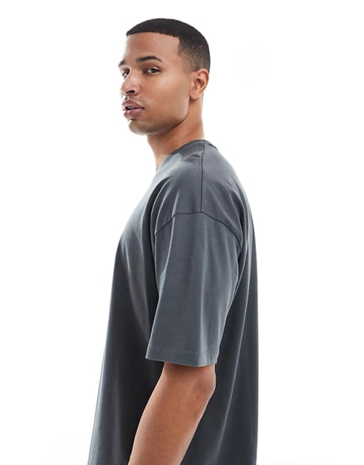 DESIGN Oversized Graphic T-shirt In Washed Black