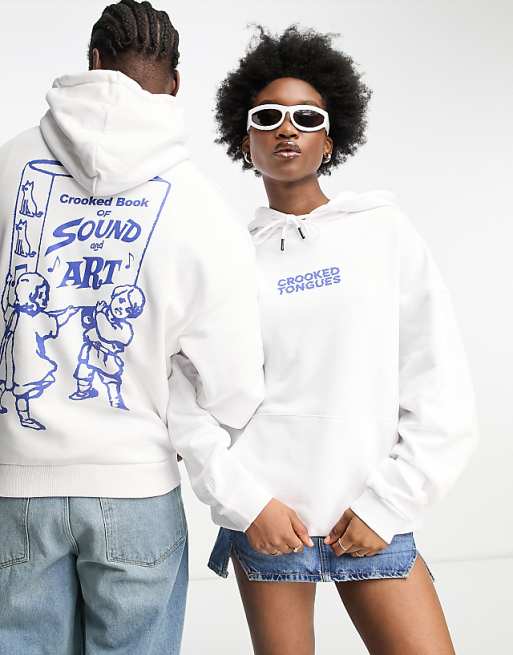 DESIGN oversized hoodie in white
