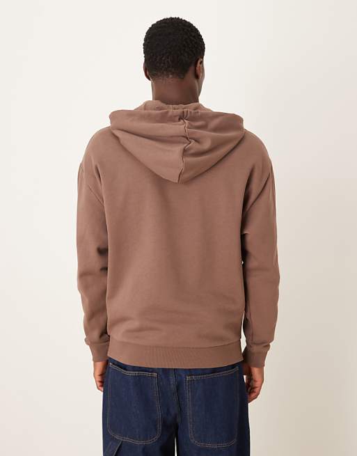 DESIGN Oversized Hoodie With Floral Print In Brown