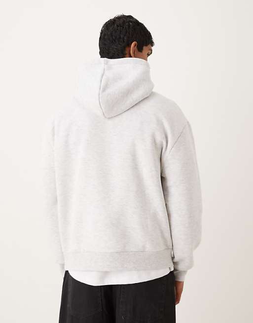 DESIGN Oversized Hoodie With Football Print In Grey Marl