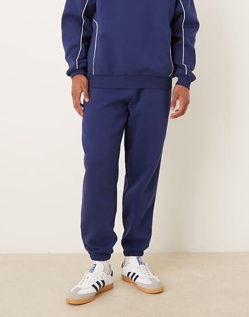 DESIGN oversized jogger with piping in blue