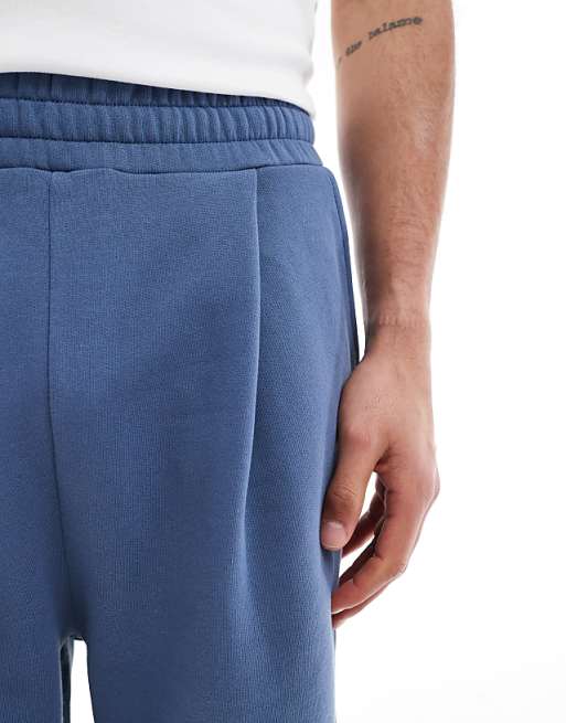 DESIGN Oversized Long Length Short In Washed Blue