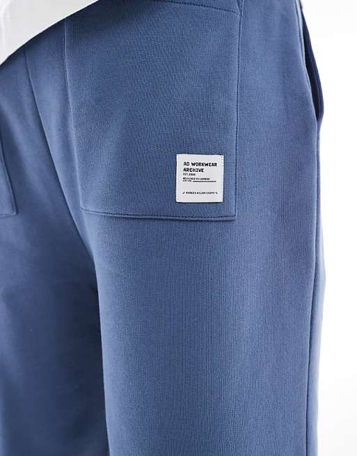 DESIGN Oversized Long Length Short In Washed Blue