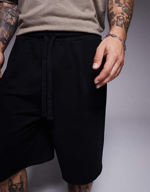 DESIGN Oversized Longer Length Short In Black