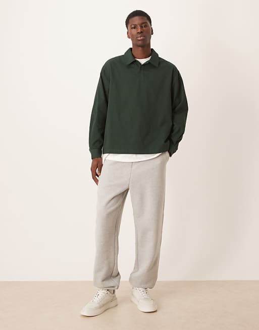 DESIGN Oversized Overhead Shirt In Green Twill