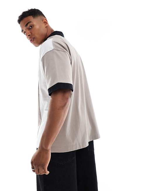 DESIGN Oversized Polo With City Print In Brown