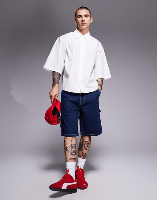 DESIGN Oversized Poplin Shirt In White