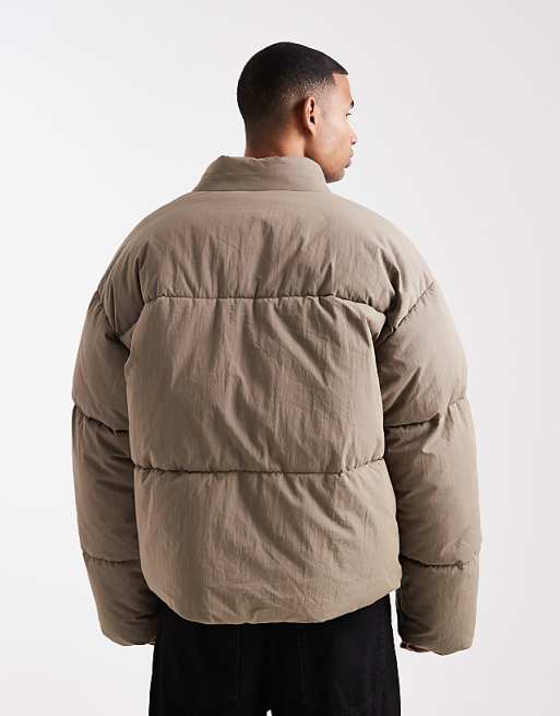 DESIGN Oversized Puffer Jacket In Stone
